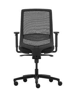 WorkPro® Expanse Series Ergonomic Mesh/Fabric Mid-Back Task Chair, Black/Black