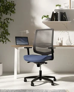 WorkPro® Expanse Series Multifunction Ergonomic Mesh/Fabric High-Back Executive Chair, Black/Black, BIFMA Compliant