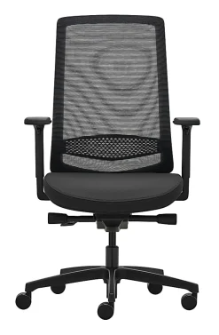 WorkPro® Expanse Series Multifunction Ergonomic Mesh/Fabric High-Back Executive Chair, Black/Black, BIFMA Compliant