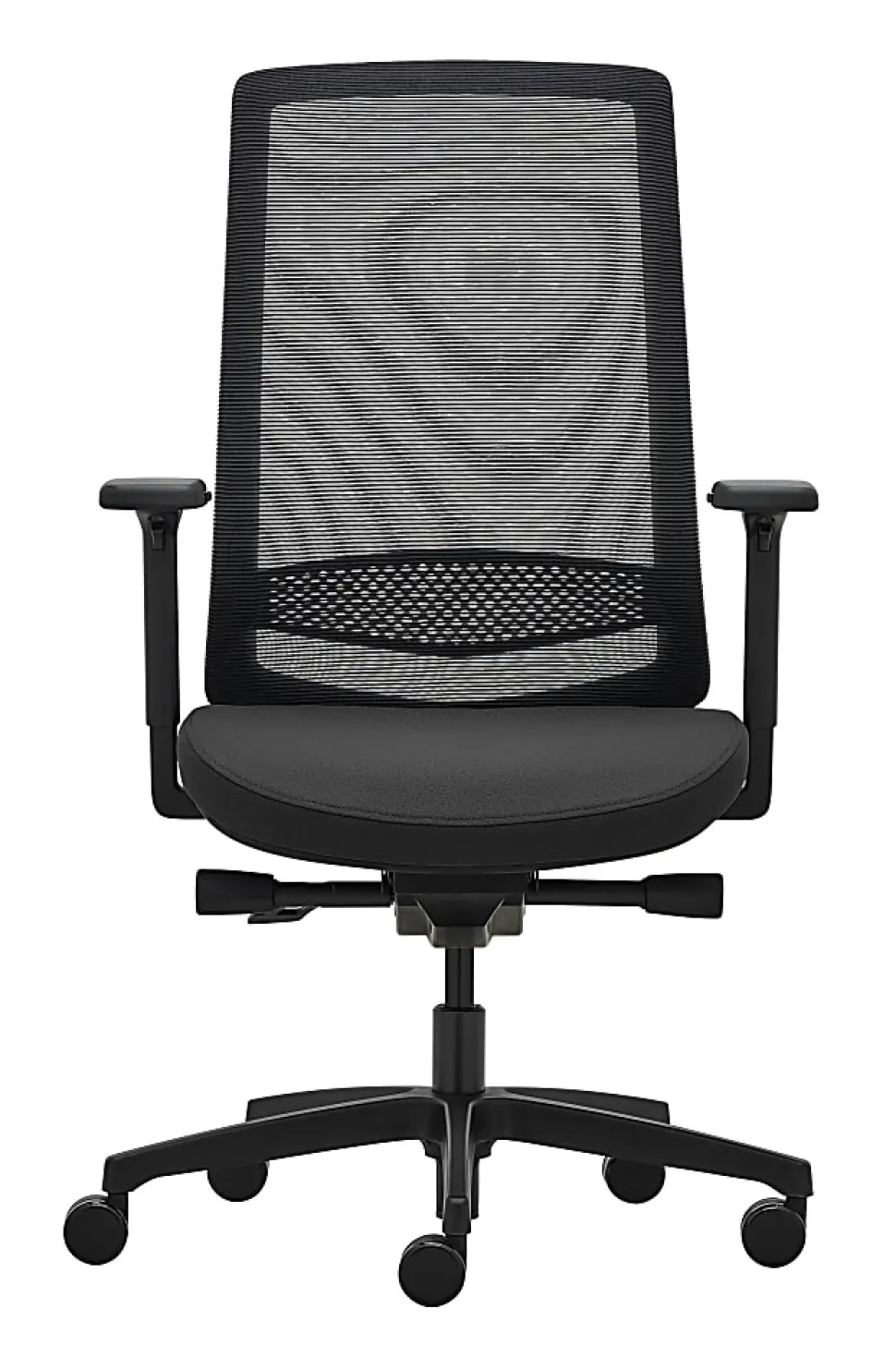 WorkPro® Expanse Series Multifunction Ergonomic Mesh/Fabric High-Back Executive Chair, Black/Black, BIFMA Compliant