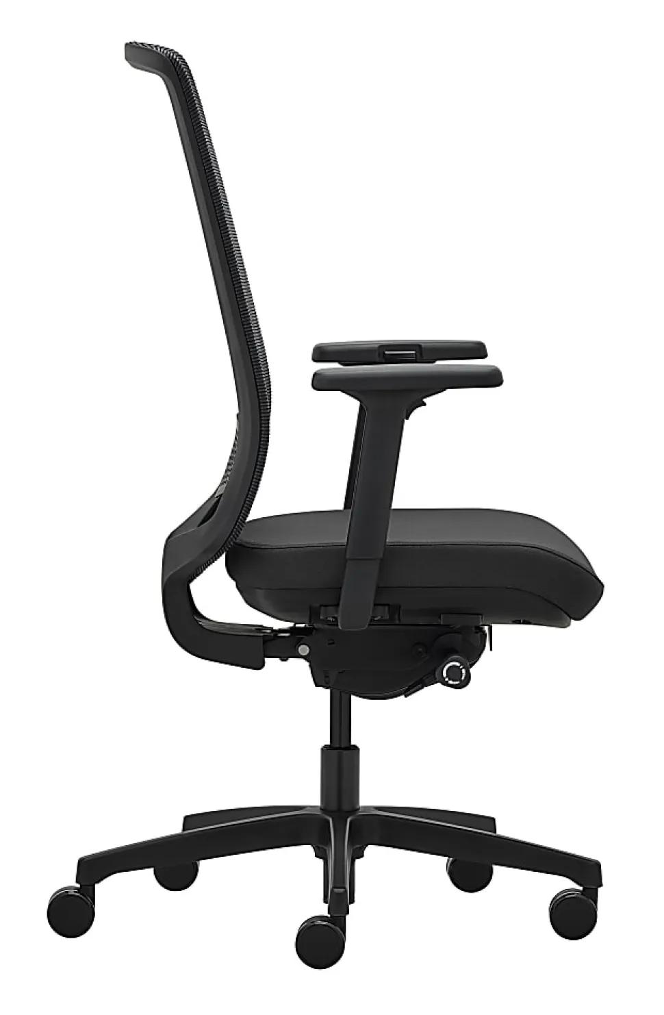 WorkPro® Expanse Series Multifunction Ergonomic Mesh/Fabric High-Back Executive Chair, Black/Black, BIFMA Compliant