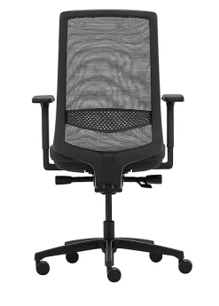 WorkPro® Expanse Series Multifunction Ergonomic Mesh/Fabric High-Back Executive Chair, Black/Black, BIFMA Compliant
