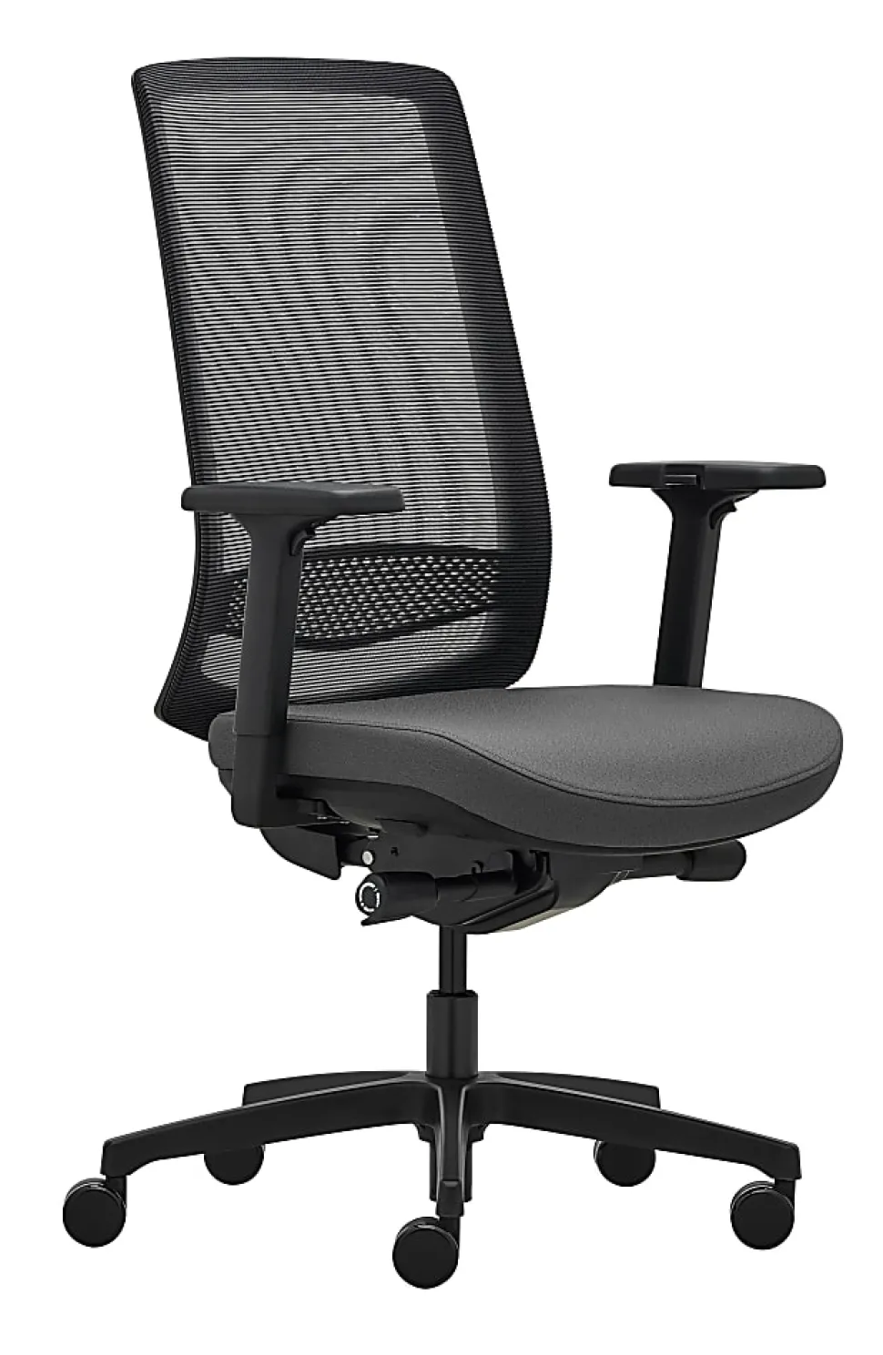 WorkPro® Expanse Series Multifunction Ergonomic Mesh/Fabric High-Back Executive Chair, Black/Gray, BIFMA Compliant