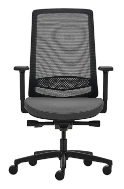 WorkPro® Expanse Series Multifunction Ergonomic Mesh/Fabric High-Back Executive Chair, Black/Gray, BIFMA Compliant