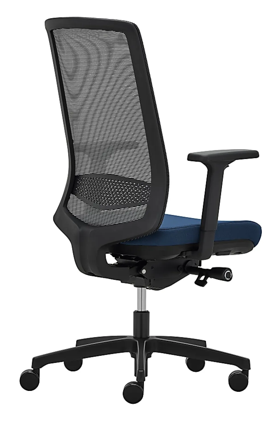 WorkPro® Expanse Series Multifunction Ergonomic Mesh/Fabric High-Back Executive Chair, Black/Blue, BIFMA Compliant