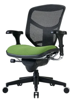 WorkPro® Floor Display Quantum 9000 Series Ergonomic Mesh/Premium Fabric Adjustable-Back Office Chair, Black/Lime, BIFMA Compliant