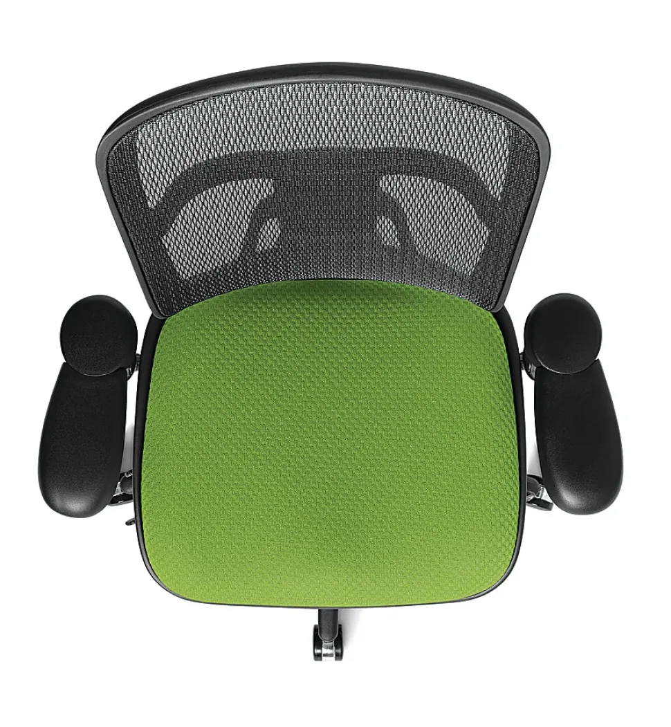 WorkPro® Floor Display Quantum 9000 Series Ergonomic Mesh/Premium Fabric Adjustable-Back Office Chair, Black/Lime, BIFMA Compliant