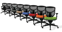 WorkPro® Floor Display Quantum 9000 Series Ergonomic Mesh/Premium Fabric Adjustable-Back Office Chair, Black/Lime, BIFMA Compliant