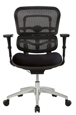 WorkPro® Floor Display 12000 Series Ergonomic Mesh/Fabric High-Back Office Chair, Black/Black, BIFMA Compliant