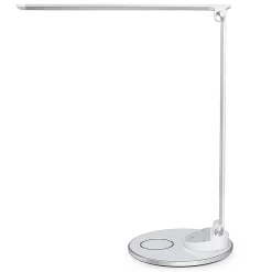 WorkPro™ LED USB Desk Lamp with Wireless Charger, 16-1/2"H, White/Silver