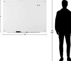 WorkPro™ Magnetic Glass Unframed Dry-Erase Whiteboard, 36