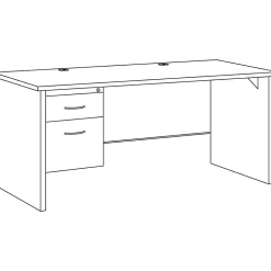 WorkPro® Modular 66”W Left-Pedestal Computer Desk, Charcoal/Mahogany