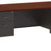 WorkPro® Modular 72"W x 36"D Double-Pedestal Computer Desk, Charcoal/Mahogany