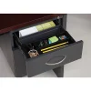 WorkPro® Modular 60"W x 24"D Double-Pedestal Computer Desk, Charcoal/Mahogany