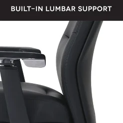 WorkPro® Momentum Ergonomic Vegan Leather High-Back Active Chair, Black/Chrome, BIFMA Compliant