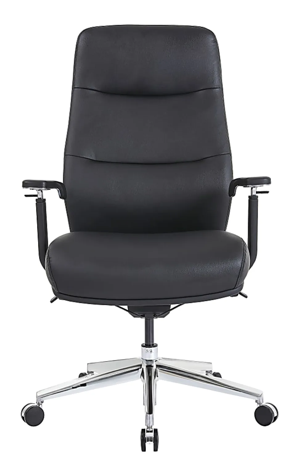 WorkPro® Momentum Ergonomic Vegan Leather High-Back Active Chair, Black/Chrome, BIFMA Compliant