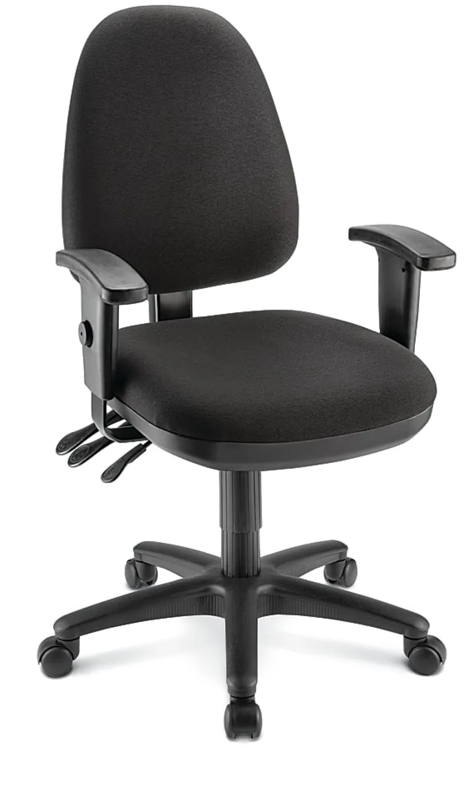 WorkPro® Patriot Multifunction Ergonomic Fabric Task Chair, Black, BIFMA Compliant