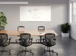 WorkPro™ Porcelain Magnetic Dry-Erase Whiteboard, 96" x 48", Aluminum Frame With Titanium Finish