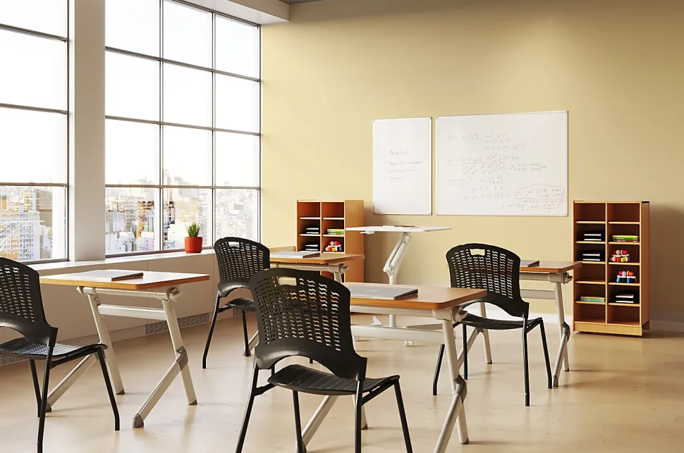 WorkPro™ Porcelain Magnetic Dry-Erase Whiteboard, 36" x 48", Aluminum Frame With Silver Finish