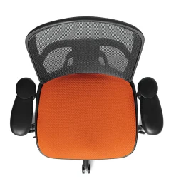 WorkPro® Quantum 9000 Series Ergonomic Mesh/Premium Fabric Adjustable-Back Chair, Black/Tangerine, BIFMA Compliant