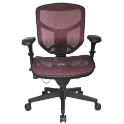WorkPro® Quantum 9000 Series Ergonomic Mesh/Mesh Mid-Back Chair, Black/Red, BIFMA Compliant