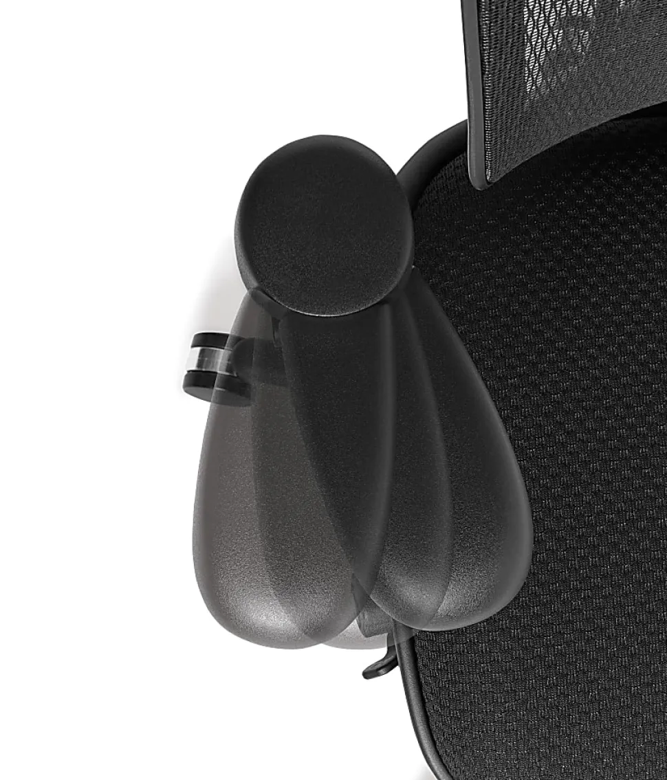 WorkPro® Quantum 9000 Series Ergonomic Mesh/Premium Fabric Adjustable-Back Office Chair, Black/Sky, BIFMA Compliant