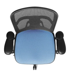 WorkPro® Quantum 9000 Series Ergonomic Mesh/Premium Fabric Adjustable-Back Office Chair, Black/Sky, BIFMA Compliant