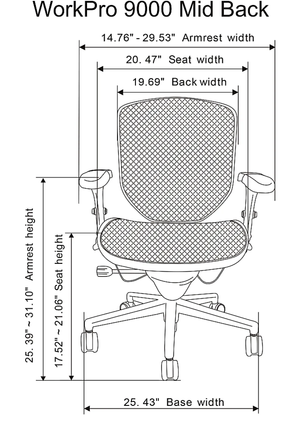 WorkPro® Quantum 9000 Series Ergonomic Mesh/Premium Fabric Adjustable-Back Office Chair, Black/Sky, BIFMA Compliant