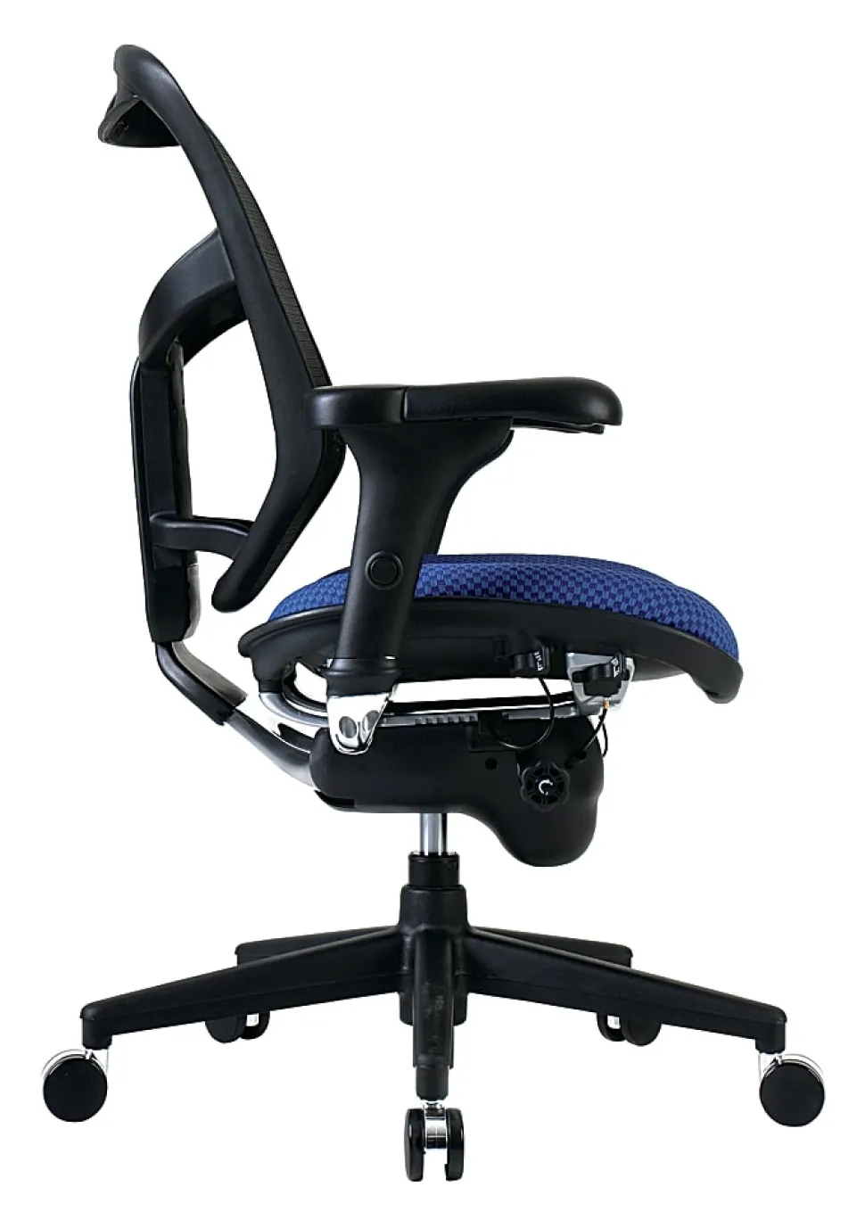 WorkPro® Quantum 9000 Series Ergonomic Mesh/Premium Fabric Adjustable-Back Office Chair, Black/Royal, BIFMA Compliant