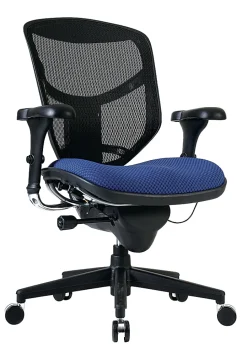 WorkPro® Quantum 9000 Series Ergonomic Mesh/Premium Fabric Adjustable-Back Office Chair, Black/Royal, BIFMA Compliant