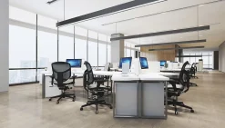 WorkPro® Quantum 9000 Series Ergonomic Mesh/Mesh Mid-Back Chair, Black/Blue, BIFMA Compliant
