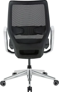 WorkPro® Sentrix Ergonomic Mesh/Mesh Mid-Back Manager Office Chair, Fixed Arms, Black, BIFMA Compliant