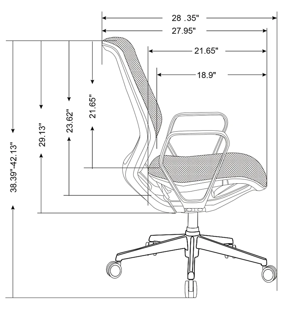 WorkPro® Sentrix Ergonomic Mesh/Mesh Mid-Back Manager Office Chair, Fixed Arms, Black, BIFMA Compliant