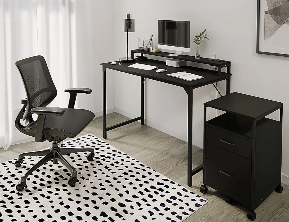 WorkPro® 1000 Series Ergonomic Mesh/Mesh Mid-Back Task Office Chair, Black/Black, BIFMA Compliant