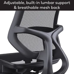 WorkPro® 1000 Series Ergonomic Mesh/Mesh Mid-Back Task Office Chair, Black/Black, BIFMA Compliant