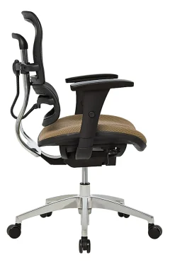 WorkPro® 12000 Series Ergonomic Mesh/Premium Fabric High-Back Chair, Black/Beige, BIFMA Compliant