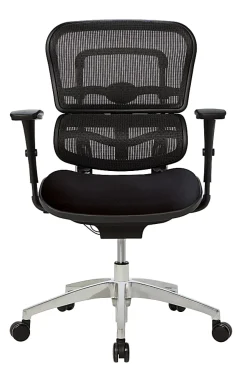 WorkPro® 12000 Series Ergonomic Mesh/Fabric High-Back Office Chair, Black/Black, BIFMA Compliant