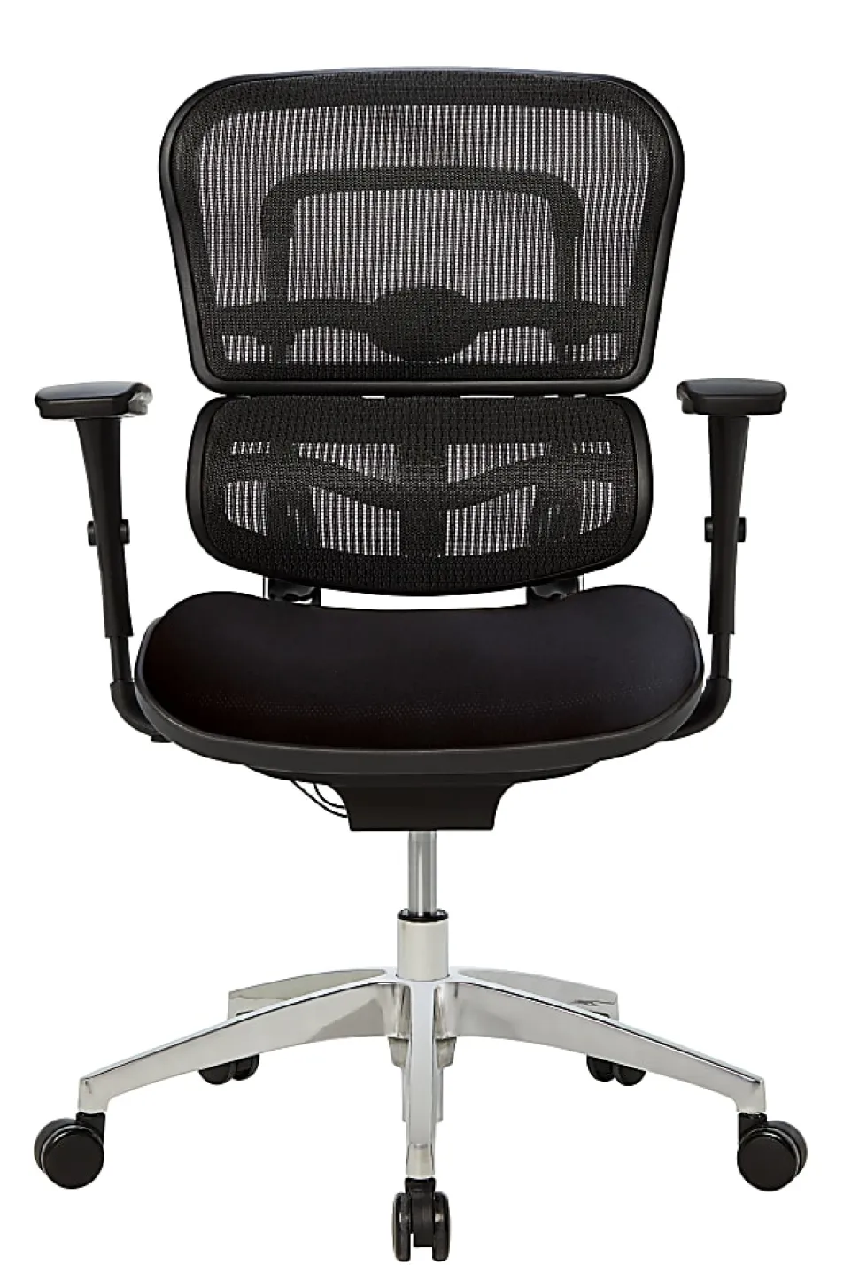 WorkPro® 12000 Series Ergonomic Mesh/Fabric High-Back Office Chair, Black/Black, BIFMA Compliant
