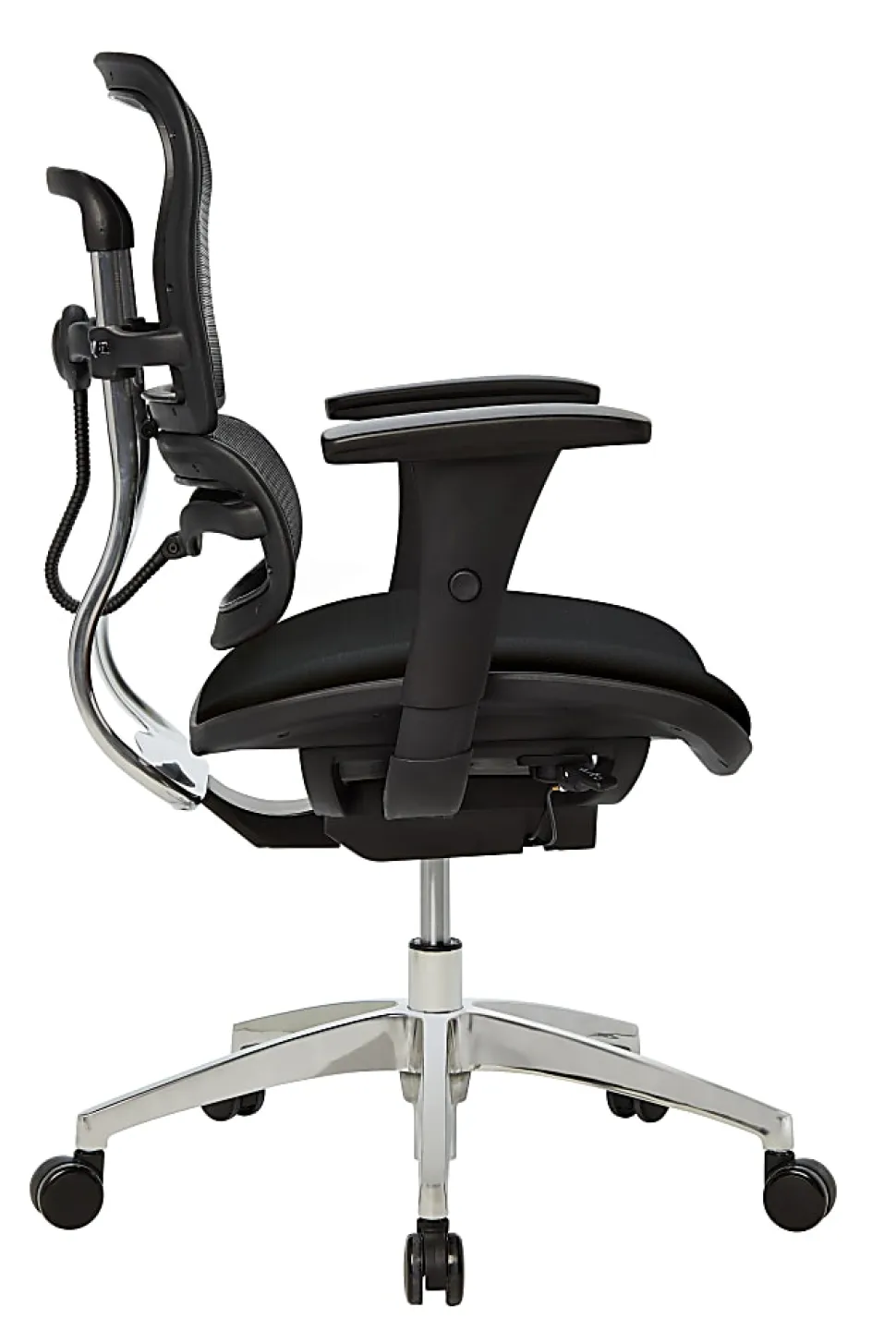 WorkPro® 12000 Series Ergonomic Mesh/Fabric High-Back Office Chair, Black/Black, BIFMA Compliant