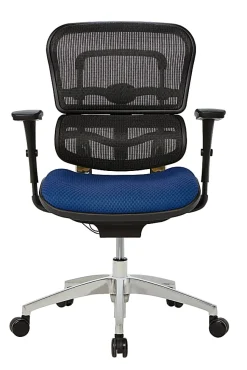 WorkPro® 12000 Series Ergonomic Mesh/Premium Fabric Mid-Back Chair, Black/Royal, BIFMA Compliant