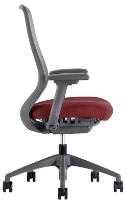 WorkPro® 6000 Series Multifunction Ergonomic Mesh/Fabric High-Back Executive Chair, Gray Frame/Red Seat, BIFMA Compliant