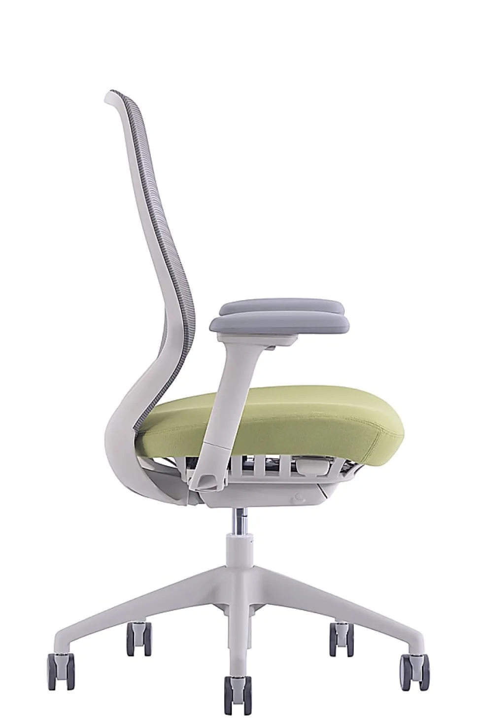 WorkPro® 6000 Series Multifunction Ergonomic Mesh/Fabric High-Back Executive Chair, White Frame/Lime Seat, BIFMA Compliant