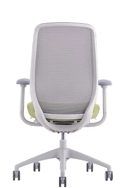 WorkPro® 6000 Series Multifunction Ergonomic Mesh/Fabric High-Back Executive Chair, White Frame/Lime Seat, BIFMA Compliant