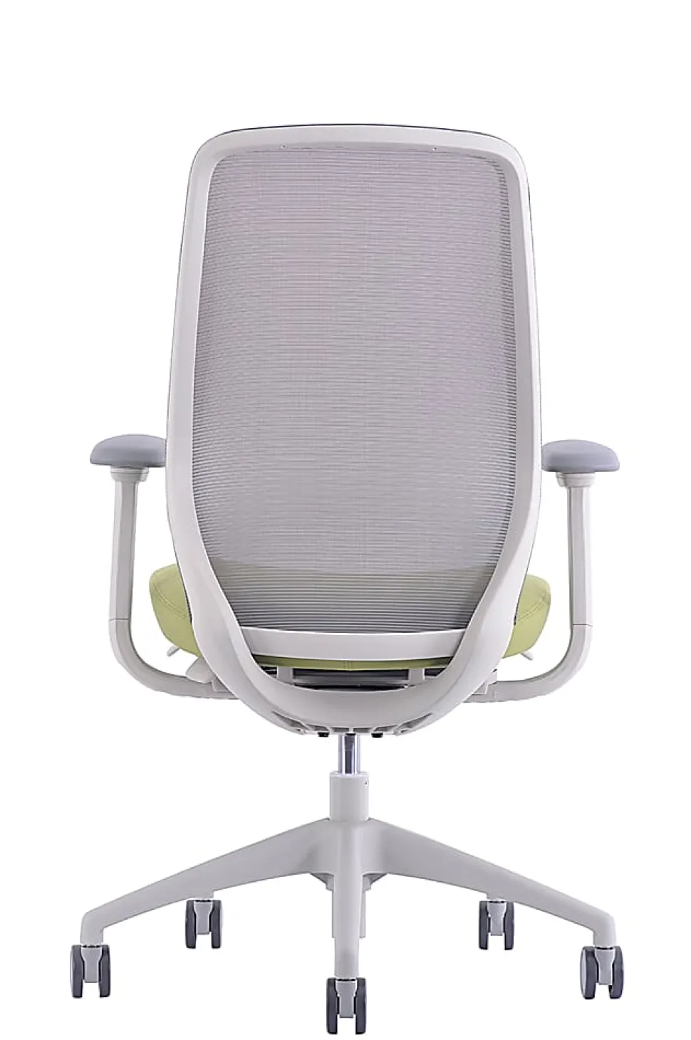 WorkPro® 6000 Series Multifunction Ergonomic Mesh/Fabric High-Back Executive Chair, White Frame/Lime Seat, BIFMA Compliant