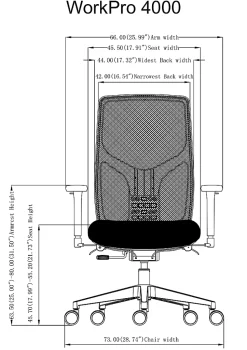 WorkPro® 4000 Series Multifunction Ergonomic Mesh/Fabric High-Back Executive Office Chair, Black/Black, BIFMA Compliant