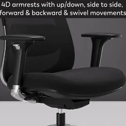 WorkPro® Uomo Ergonomic Mesh/Fabric Mid-Back Office Chair, Black/Chrome, BIFMA Compliant