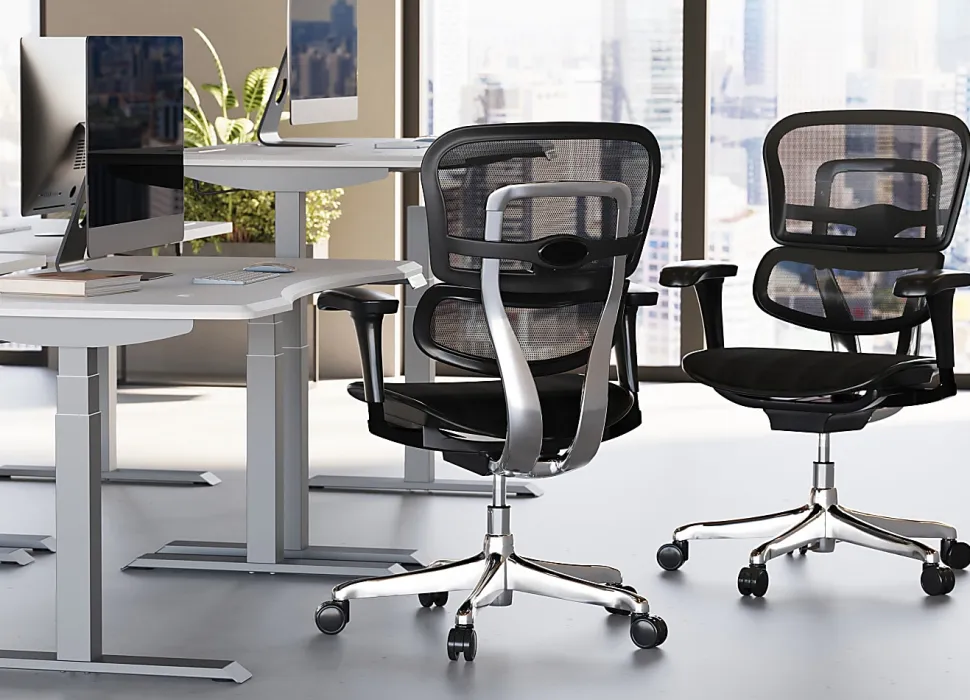 WorkPro® 12000 V2 Series Ergonomic Mesh/Fabric High-Back Office Chair, Black/Black, BIFMA Compliant, ERGOFIT2