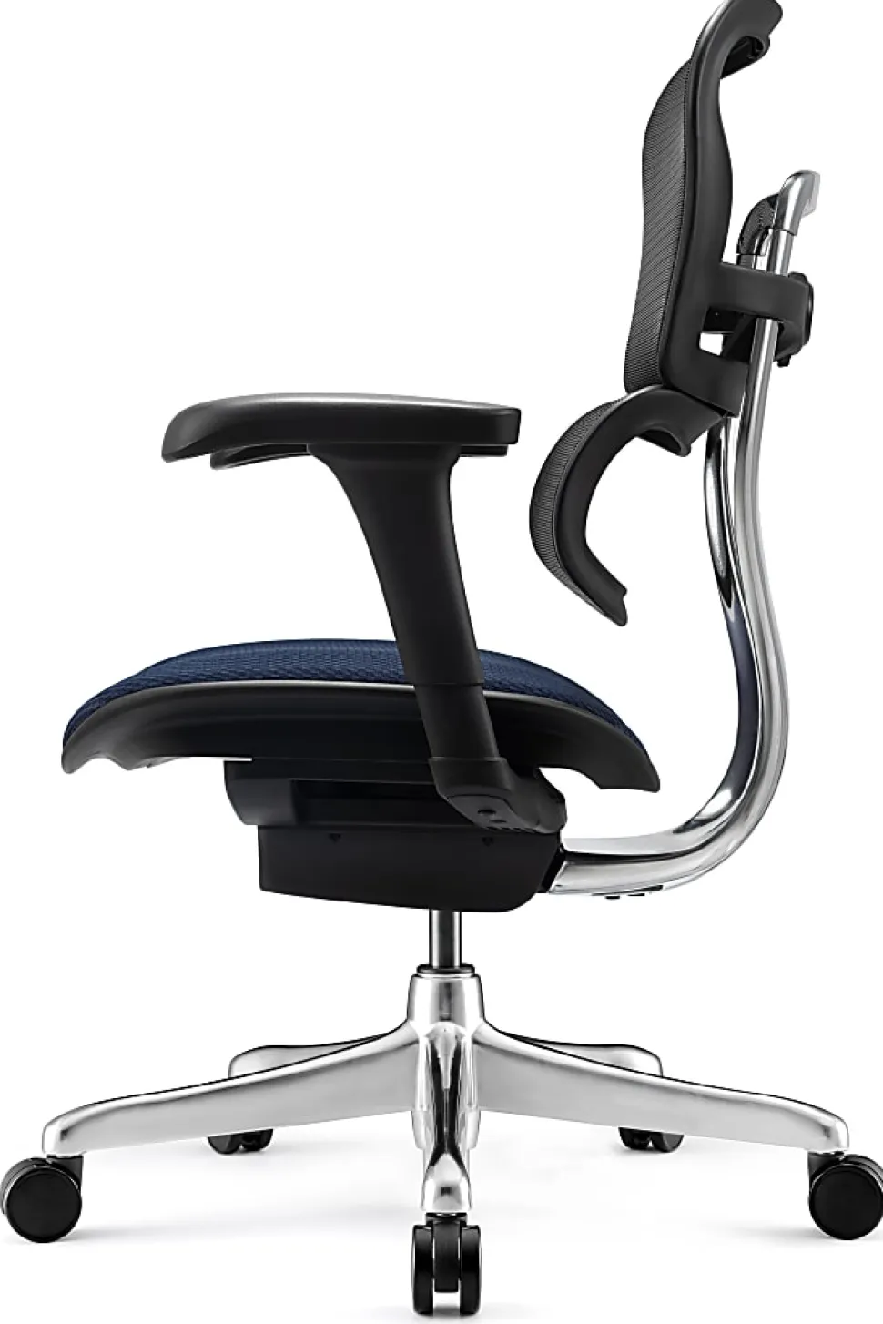 WorkPro® 12000 V2 Series Ergonomic Mesh/Fabric High-Back Office Chair, Navy/Black, BIFMA Compliant
