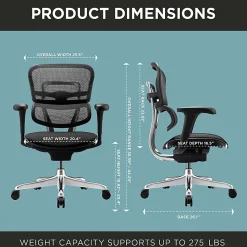 WorkPro® 12000 V2 Series Ergonomic Mesh/Fabric High-Back Office Chair, Navy/Black, BIFMA Compliant