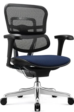 WorkPro® 12000 V2 Series Ergonomic Mesh/Fabric High-Back Office Chair, Navy/Black, BIFMA Compliant